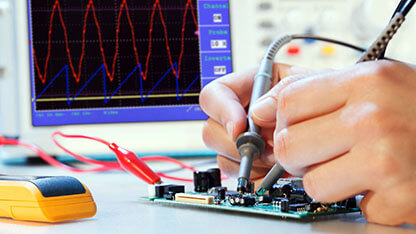Person making an electronic micro processor