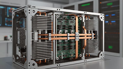 Industrial solid state transformer SST module with heavy aluminum heatsinks