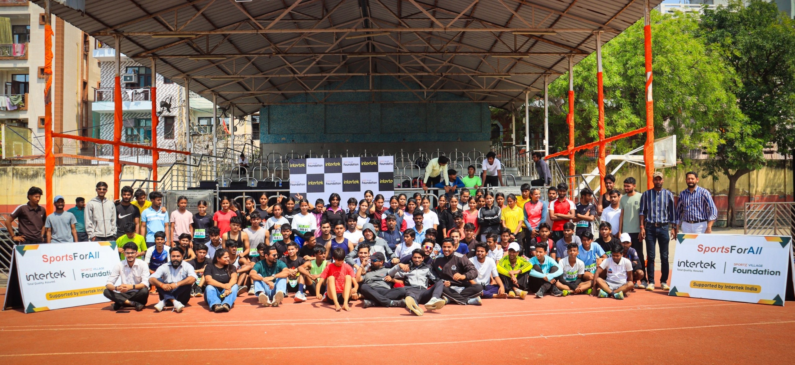 Group of young athletes from a talent scout day